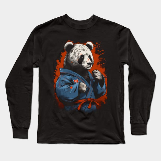 Kung Fu Panda Warrior Long Sleeve T-Shirt by ArtJourneyPro